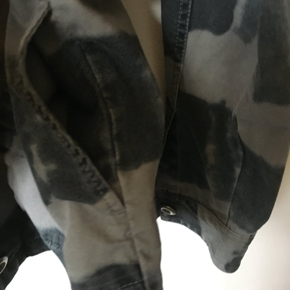 VTG Y2K 100% Cotton Vans Black & Grey Stripe Utility Jacket M Streetwear - Picture 10 of 16
